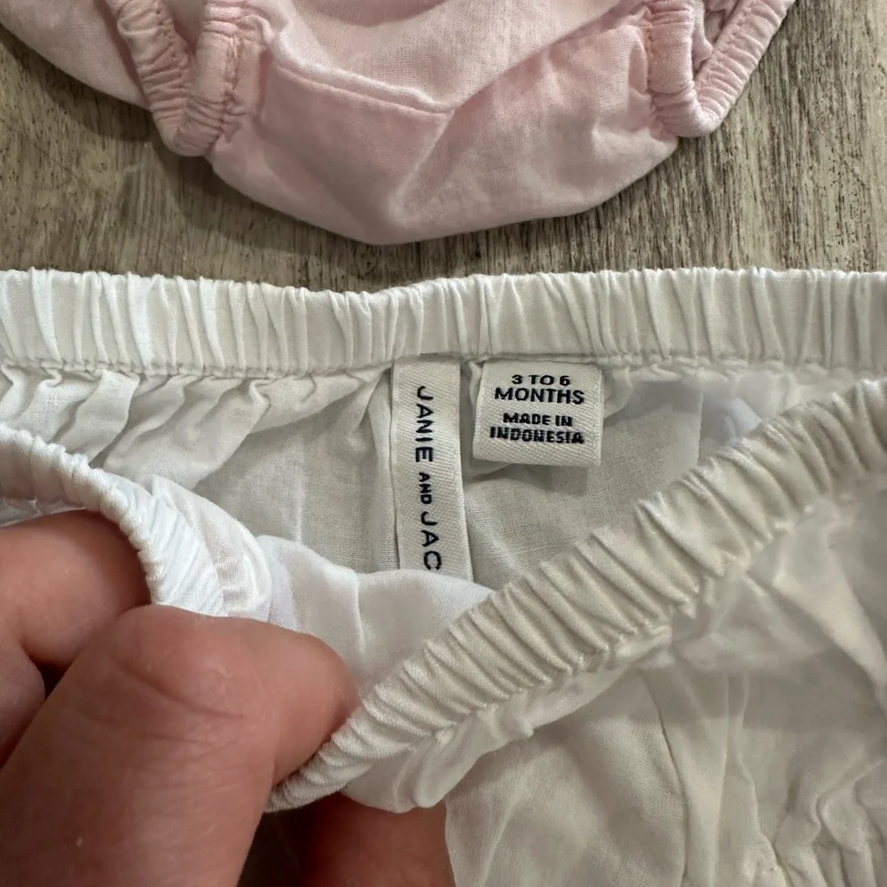Janie and Jack Pink and White Diaper Covers